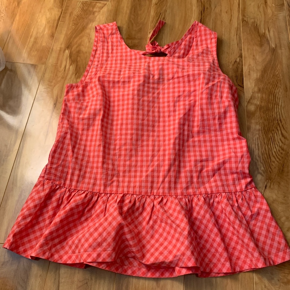 J crew pink plaid blouse
